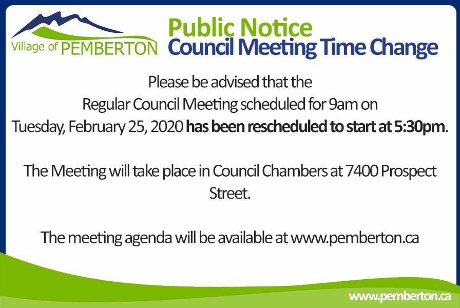 public-notice-council-meeting-time-change-for-feb-25th-meeting