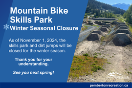 Community Notice: Mountain Bike Skills Park Seasonal Closure